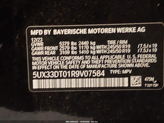 2024 BMW X4 5UX33DT01R9V07584 Photo 8