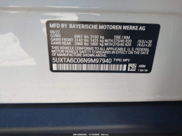 2022 BMW X5 PHEV 5UXTA6C06N9M97940 Photo 8