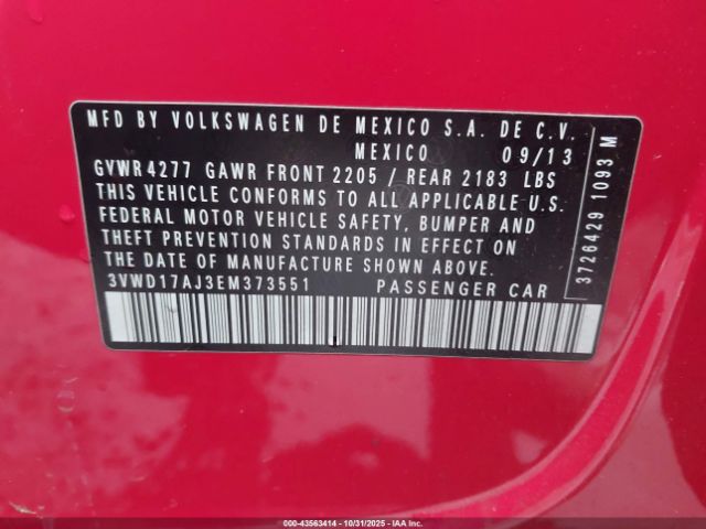 2014 VOLKSWAGEN JETTA 3VWD17AJ3EM373551 Photo 8