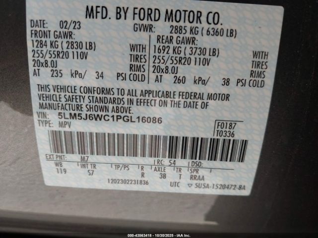 2023 LINCOLN AVIATOR 5LM5J6WC1PGL16086 Photo 8