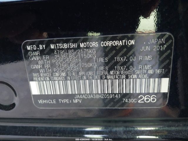 2017 MITSUBISHI OUTLANDER JA4AD3A38HZ059141 Photo 8