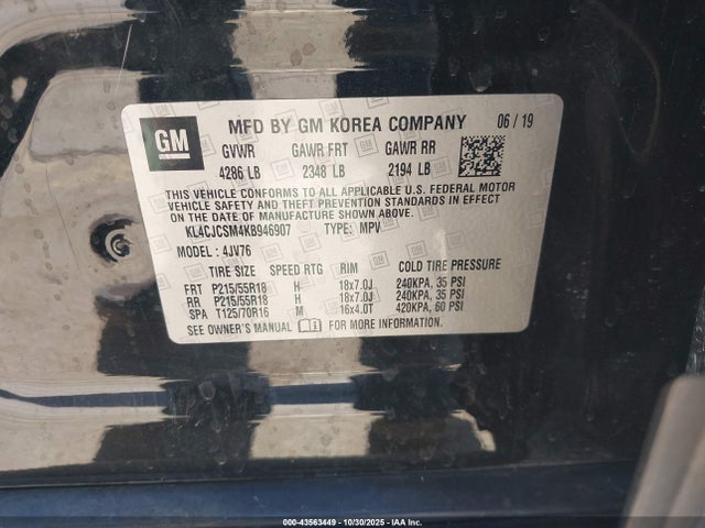 KL4CJCSM4KB946907 Buick Encore Essence