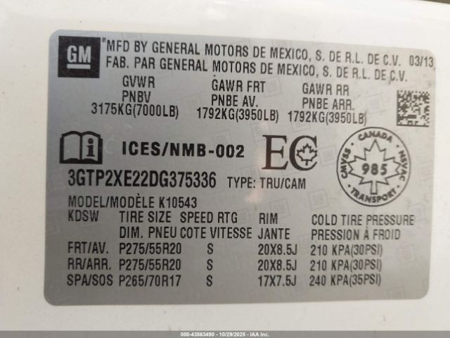 2013 GMC SIERRA 1500 3GTP2XE22DG375336 Photo 8