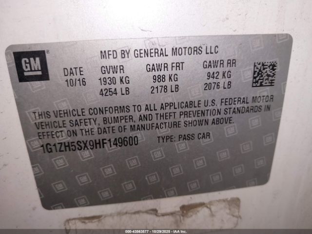 2017 CHEVROLET MALIBU 1G1ZH5SX9HF149600 Photo 8