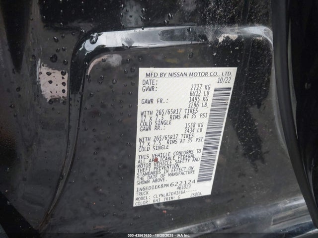 Aukcja sprzedaży 2023 Nissan Frontier Sv 4x4, vin: 1N6ED1EK8PN622124, numer aukcji: 43563650