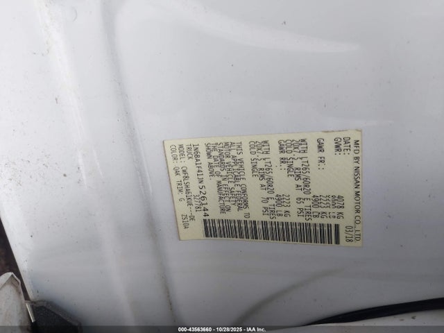 Продажа на аукционе авто 2018 Nissan Titan Xd Sv Diesel, vin: 1N6BA1F41JN526144, номер лота: 43563660