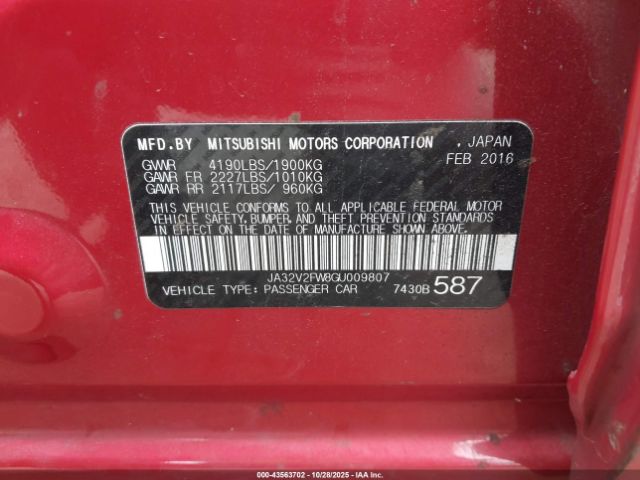 2016 MITSUBISHI LANCER JA32V2FW8GU009807 Photo 8