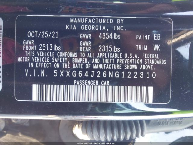 2022 KIA K5 5XXG64J26NG122310 Photo 8