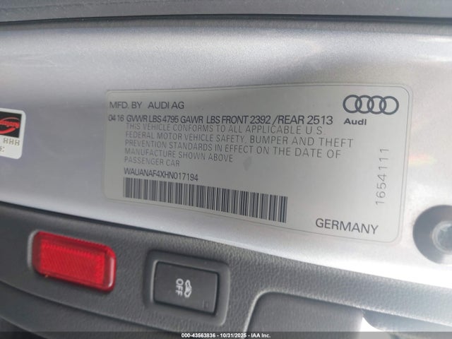 2017 AUDI A4 WAUANAF4XHN017194 Photo 8