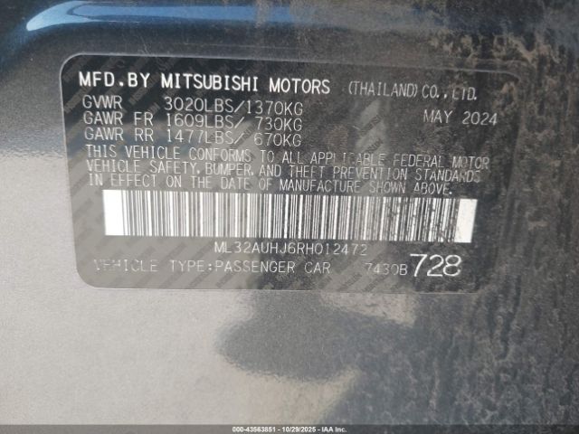 2024 MITSUBISHI MIRAGE ML32AUHJ6RH012472 Photo 8