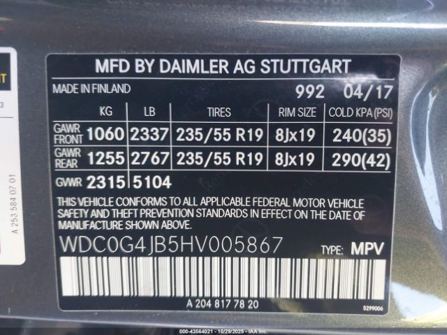 2017 MERCEDES-BENZ GLC 300 WDC0G4JB5HV005867 Photo 8