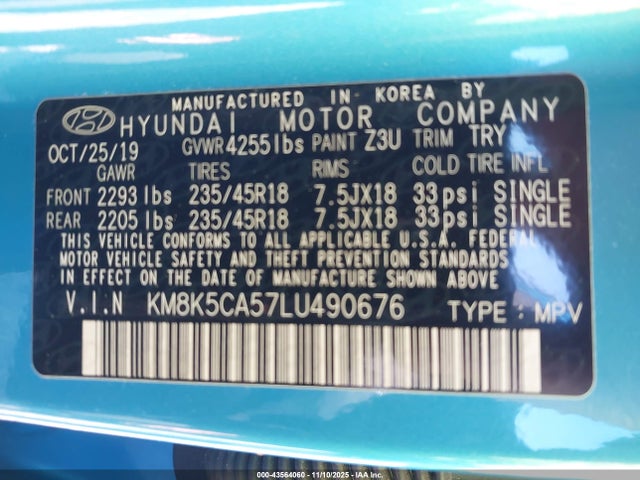 Hyundai Kona Ultimate 2020 KM8K5CA57LU490676 Image 9