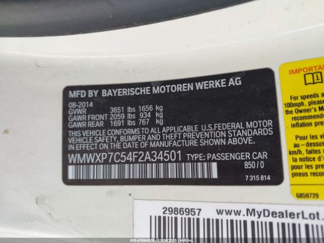 2015 MINI HARDTOP WMWXP7C54F2A34501 Photo 8