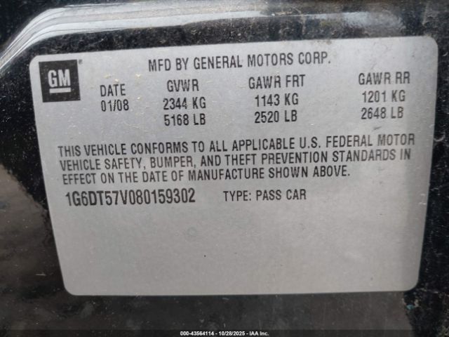 2008 CADILLAC CTS 1G6DT57V080159302 Photo 8