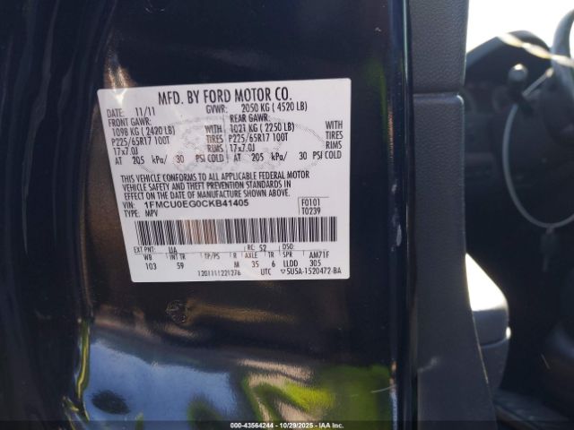 2012 FORD ESCAPE 1FMCU0EG0CKB41405 Photo 8