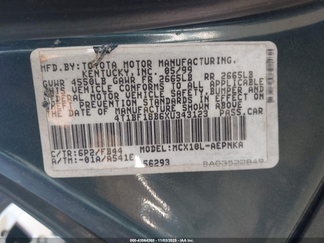 1999 TOYOTA AVALON 4T1BF18B6XU343123 Photo 8