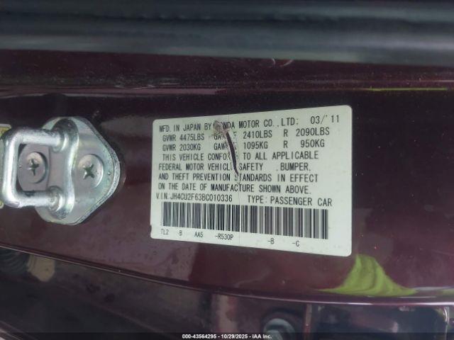 2011 ACURA TSX JH4CU2F63BC010336 Photo 8