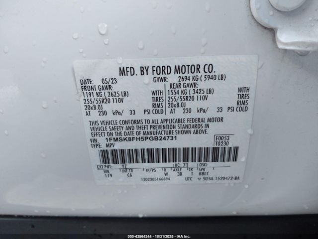 2023 FORD EXPLORER 1FMSK8FH5PGB24731 Photo 8