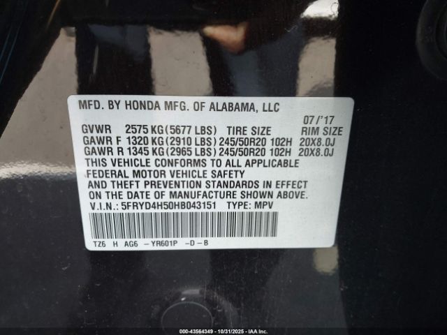 2017 ACURA MDX 5FRYD4H50HB043151 Photo 8