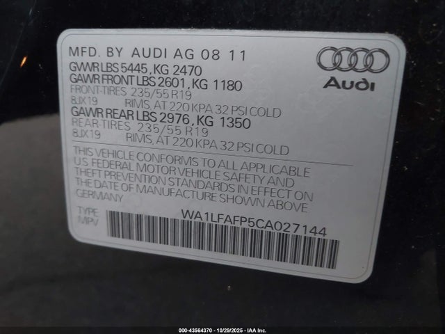 2012 AUDI Q5 WA1LFAFP5CA027144 Photo 8