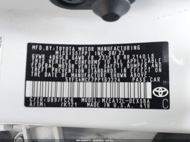 2023 TOYOTA COROLLA 5YFS4MCE7PP163224 Photo 8