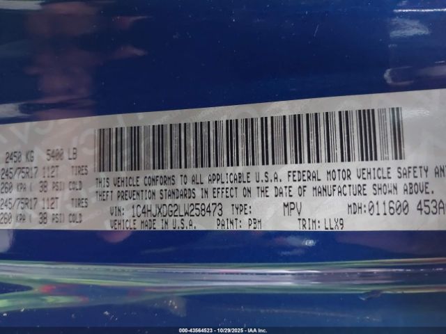 2020 JEEP WRANGLER UNLIMITED 1C4HJXDG2LW258473 Photo 8