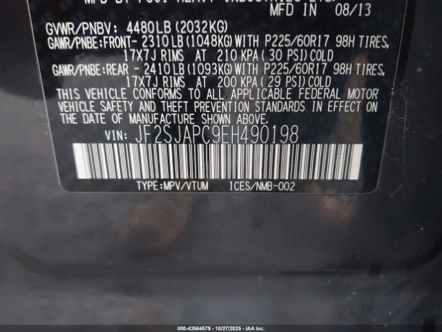2014 SUBARU FORESTER JF2SJAPC9EH490198 Photo 8