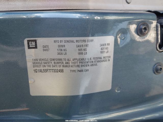 2007 CHEVROLET COBALT 1G1AL55F777332498 Photo 8