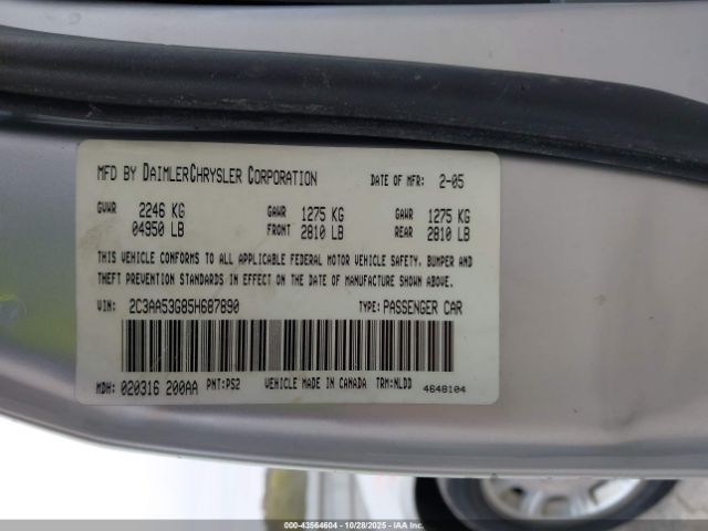 2005 CHRYSLER 300 2C3AA53G85H687890 Photo 8