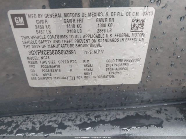 2013 CADILLAC SRX 3GYFNCE38DS603691 Photo 8