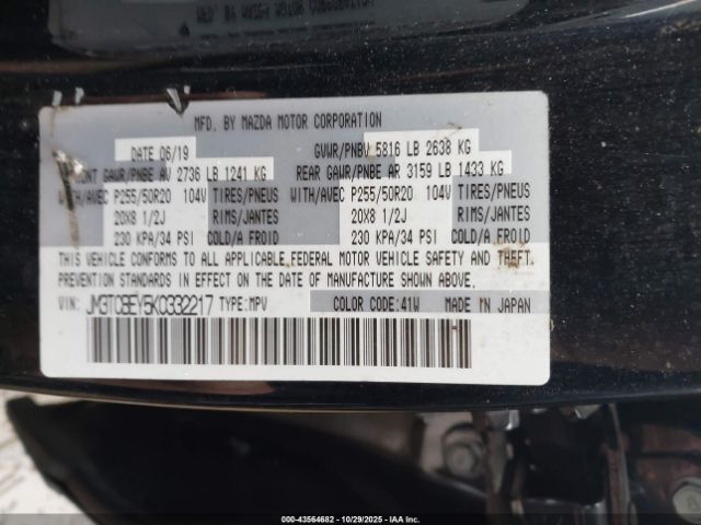 2019 MAZDA CX-9 JM3TCBEY5K0332217 Photo 8