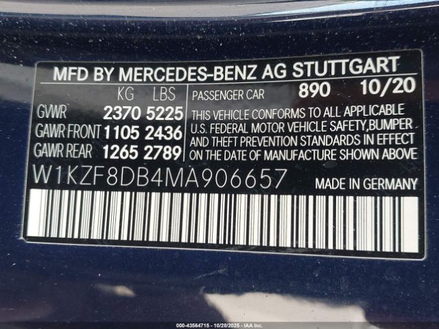2021 MERCEDES-BENZ E 350 W1KZF8DB4MA906657 Photo 8