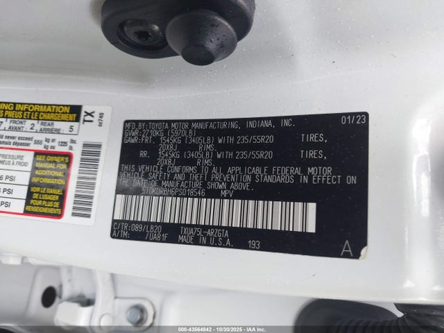 Toyota Highlander Limited 2023 5TDKDRBH6PS018546 Image 9
