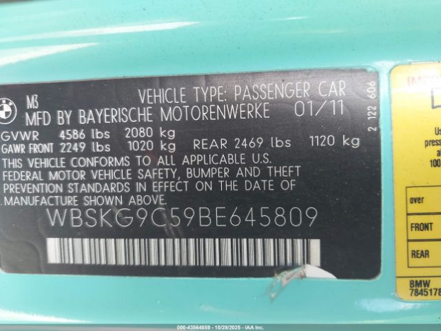 2011 BMW M3 WBSKG9C59BE645809 Photo 8