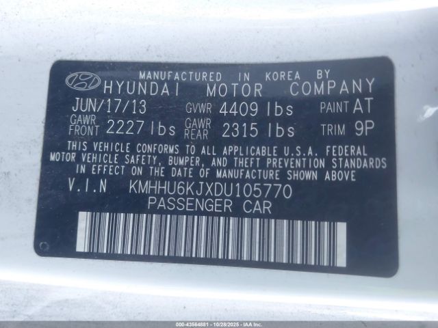 2013 HYUNDAI GENESIS KMHHU6KJXDU105770 Photo 8