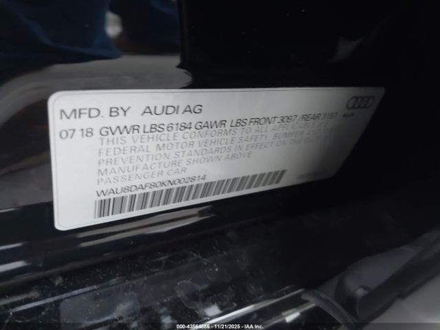 2019 AUDI A8 L WAU8DAF80KN002814 Photo 8