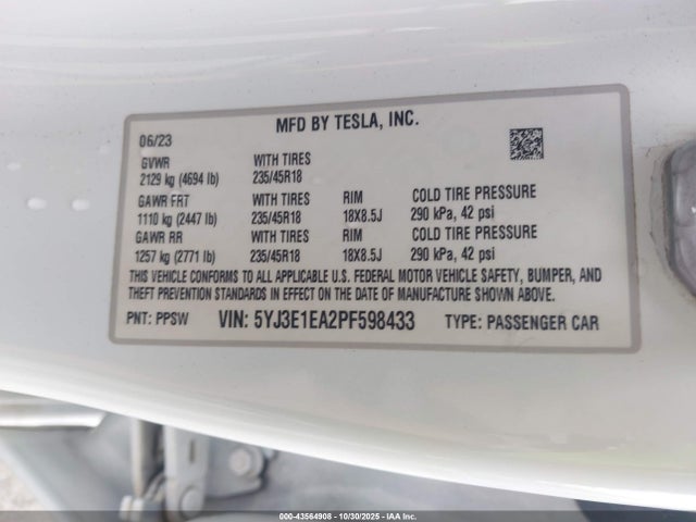 2023 TESLA MODEL 3 5YJ3E1EA2PF598433 Photo 8