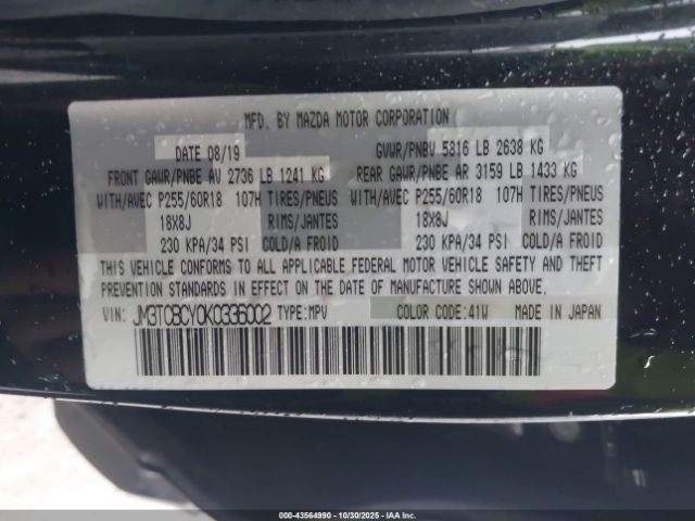 2019 MAZDA CX-9 JM3TCBCY0K0336002 Photo 8