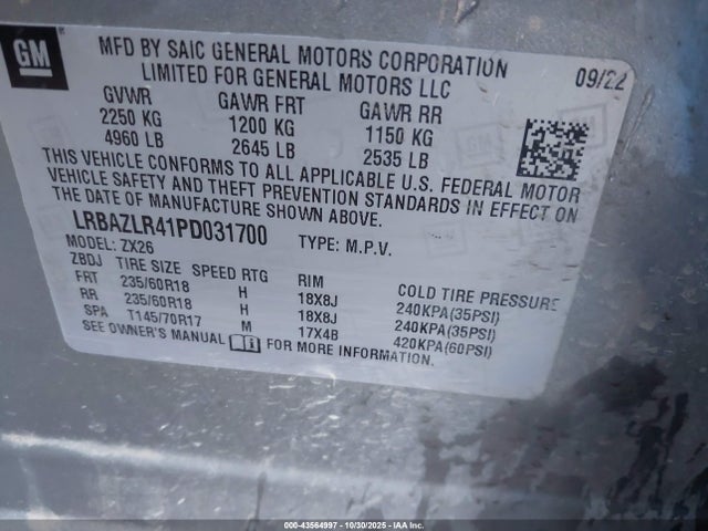 Продаж на аукціоні авто 2023 Buick Envision Preferred Fwd, vin: LRBAZLR41PD031700, номер лоту: 43564997