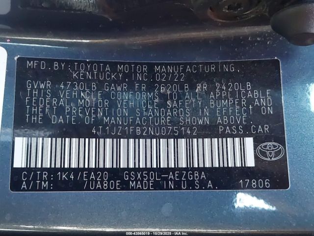 2022 TOYOTA AVALON 4T1JZ1FB2NU075142 Photo 8