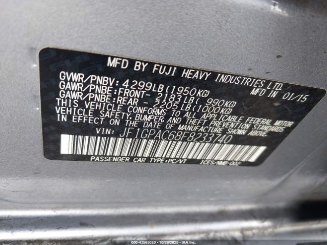 2015 SUBARU IMPREZA JF1GPAC68F8233740 Photo 8