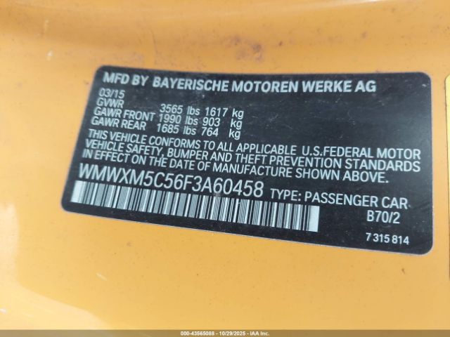 2015 MINI HARDTOP WMWXM5C56F3A60458 Photo 8