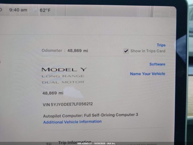2020 TESLA MODEL Y 5YJYGDEE7LF056212 Photo 6