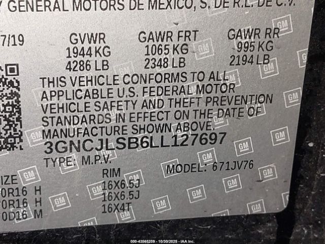 2020 CHEVROLET TRAX 3GNCJLSB6LL127697 Photo 8