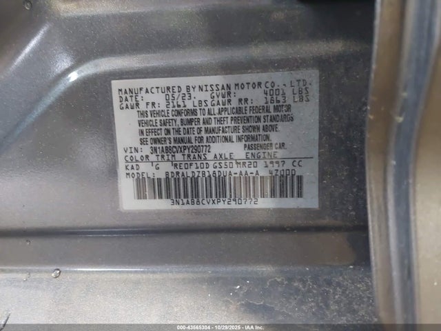 Nissan Sentra Sv Xtronic Cvt 2023 3N1AB8CVXPY290772 Image 9