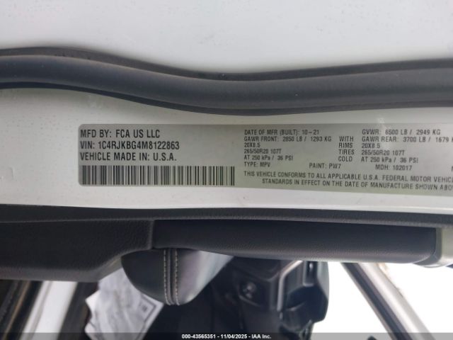 2021 JEEP GRAND CHEROKEE L 1C4RJKBG4M8122863 Photo 8