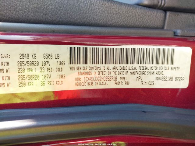 2017 DODGE DURANGO 1C4RDJDG2HC652718 Photo 8