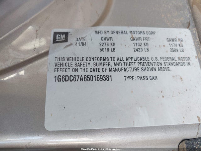 2005 CADILLAC STS 1G6DC67A850169381 Photo 8