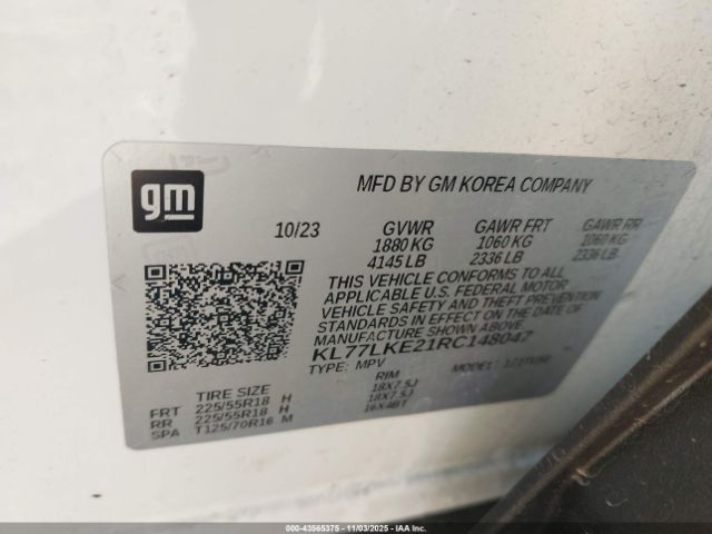 2024 CHEVROLET TRAX KL77LKE21RC148047 Photo 8