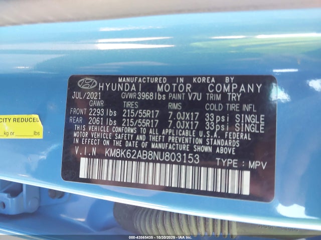 2022 HYUNDAI KONA KM8K62AB8NU803153 Photo 8